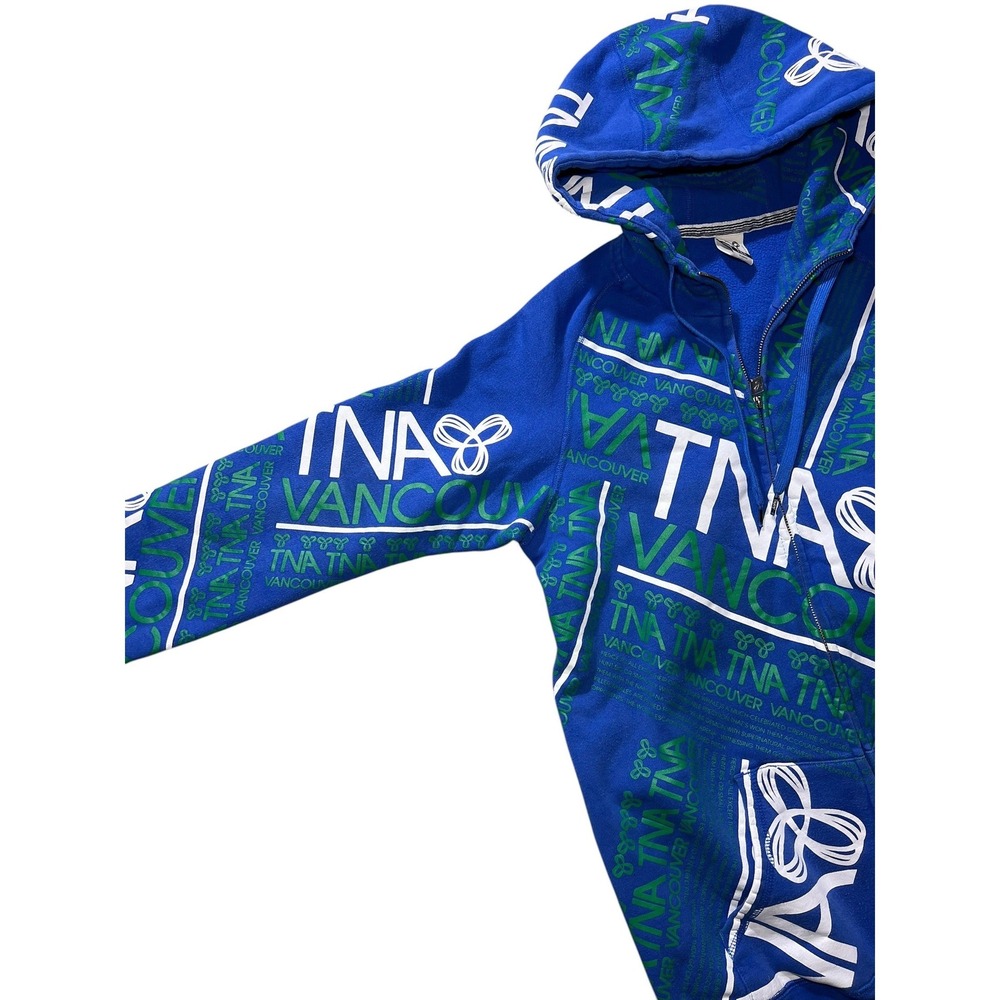 Vintage TNA Aritzia Vancouver All-Over Print Zip-Up Hoodie Size XL Y2K - Picture 3 of 8